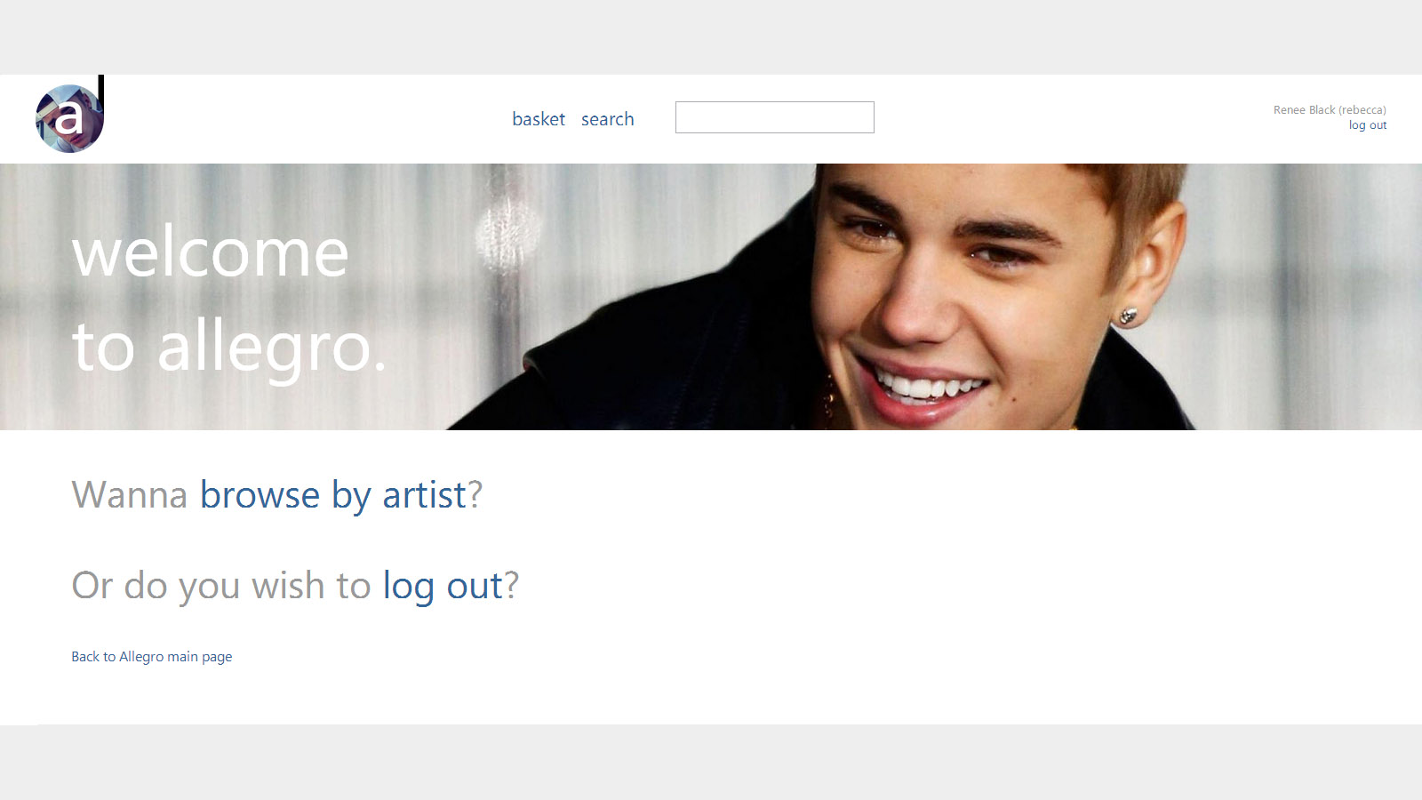 Allegro customer page